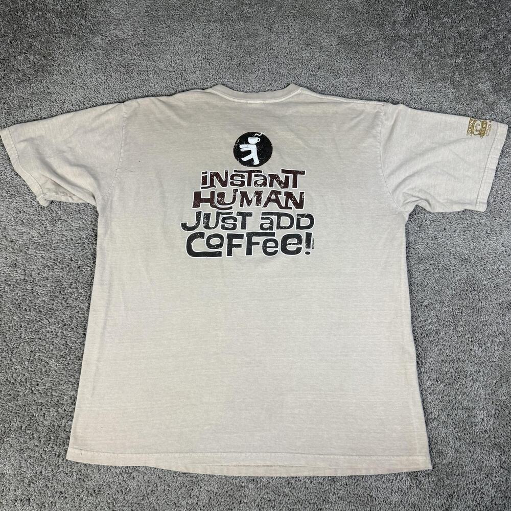 Crazy Shirts Shirt Mens XL Beige Instant Human Just Add Coffee Kona Dyed